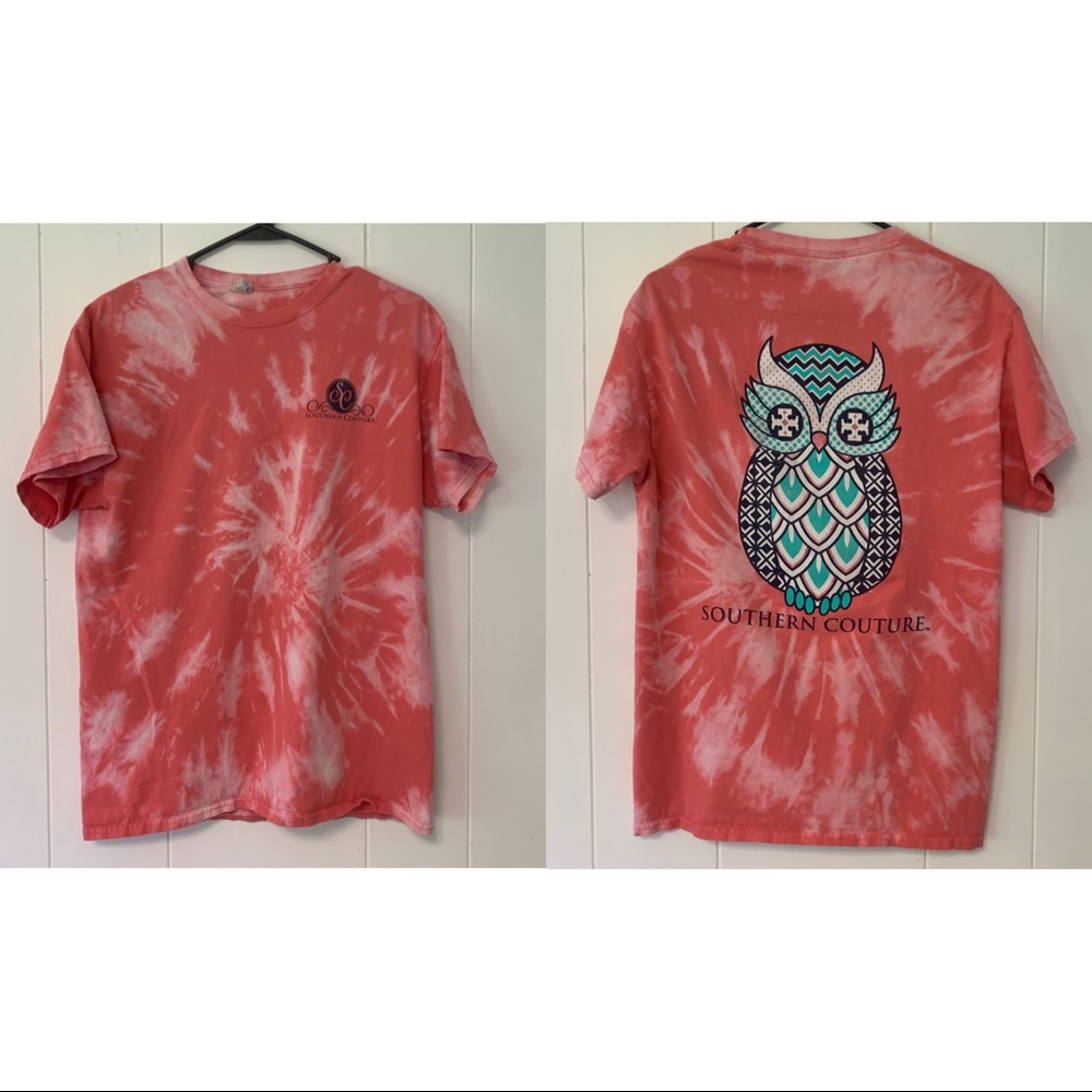Southern Couture Upcycled Owl T Shirt Size Medium